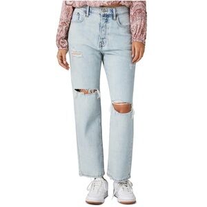 ‘90’s Lucky Brand Blue Distressed Light Wash‎ 5 Pocket Jeans Size 8